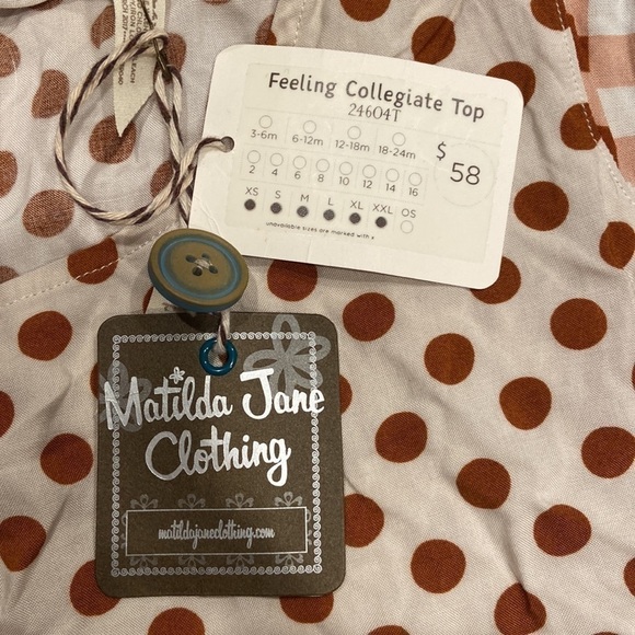 Womens Matilda Jane Feeling Collegiate Orange and White Checkered Top in Size M - Picture 6 of 6